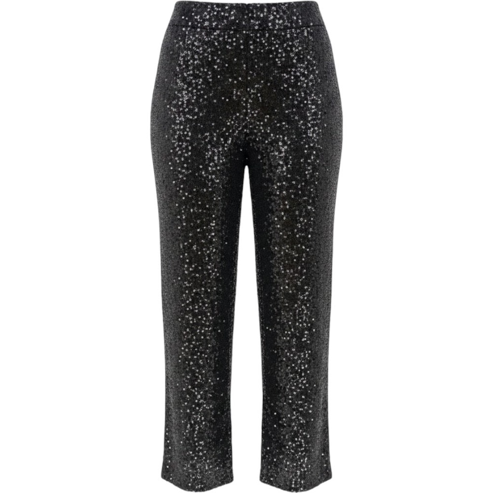 Express Sequin High Rise Cropped Pants Women S Black Glam Holiday Whimsigoth